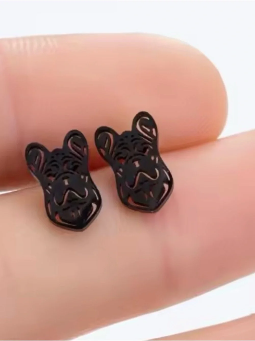 Black French Bulldog Stud Earrings for Pet Lovers